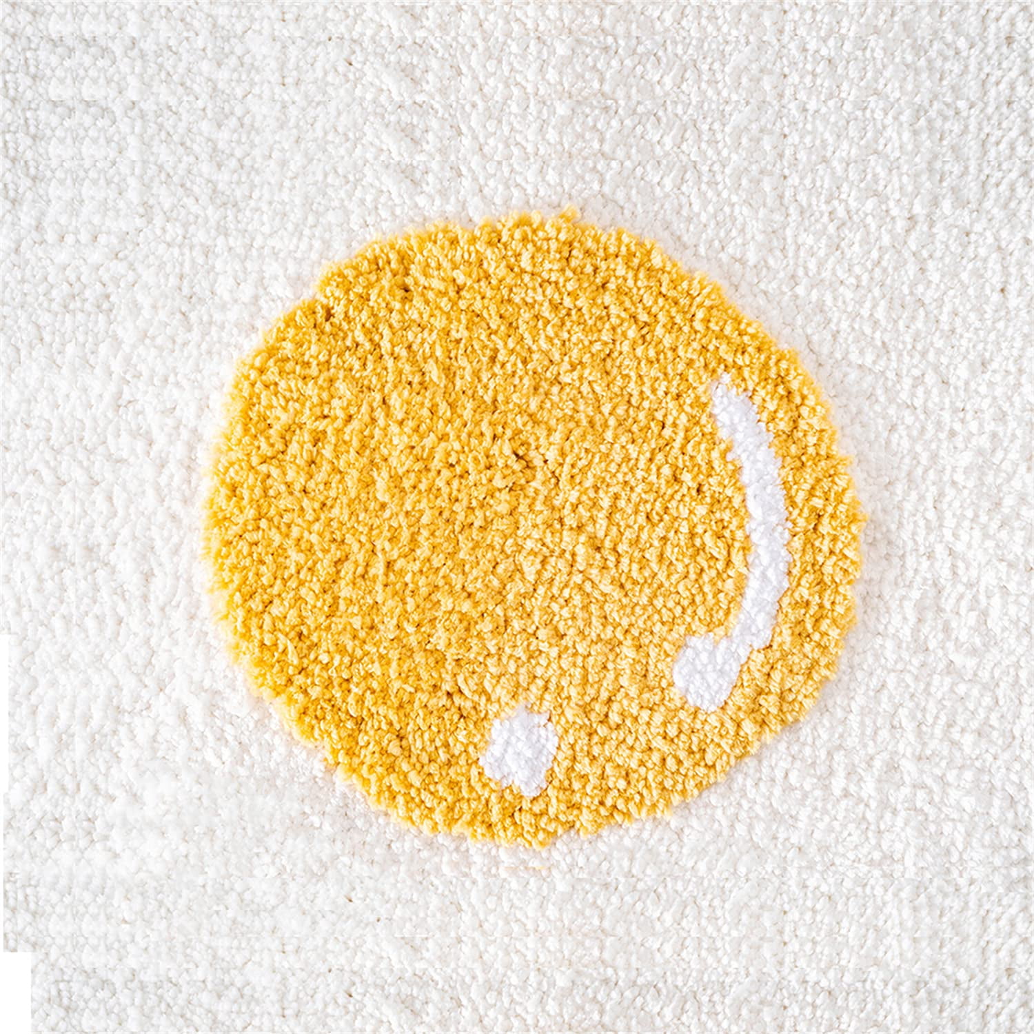 A+ Bath Mat Cute Rug Non Slip for Bathroom, Absorbent, Extra Soft, Adorable Design, 18" x 26", Poached Eggs