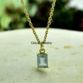 thumbnail image 5 of Solid 925 Sterling Silver Necklace For Women, Genuine Blue Topaz Gemstone Unique Handcrafted Yellow Gold Vermeil November Birthstone Gift, 5 of 5