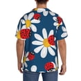 thumbnail image 3 of Wukai Daisies With Ladybugs Men's Casual Short-Sleeve Button Down Shirt,Cuban Shirts for Men,Mens Short Sleeve Dress Shirts-3X-Large, 3 of 5