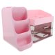 thumbnail image 1 of GOOHOCHY Organizador de maquillaje y almacenamiento, organizador de cuidado de la piel, encimera para tocador, dormitorio, caja de belleza, organización de encimera para maquillaje, cosméticos, rosa, 1 of 8