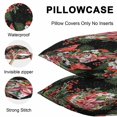 thumbnail image 5 of Throw Pillow Covers 18x18 Inch Set of 2, Cardinal Bird Waterproof Outdoor Pillow Covers, Winter Poinsettia Pine Cones Berry Black Decorative Cushion Pillowcases for Couch, Sofa, Bed, Garden, Patio, 5 of 9