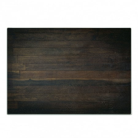 

Chocolate Cutting Board Aged Weathered Dark Timber Oak Wooden Planks Floor Image Country Life Carpentry Decorative Tempered Glass Cutting and Serving Board Small Size Dark Brown by Ambesonne