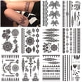 thumbnail image 1 of 10pcs Black Lace Stickers Decorative Body Sticker Waterproof Temporary Tattoos, 1 of 4