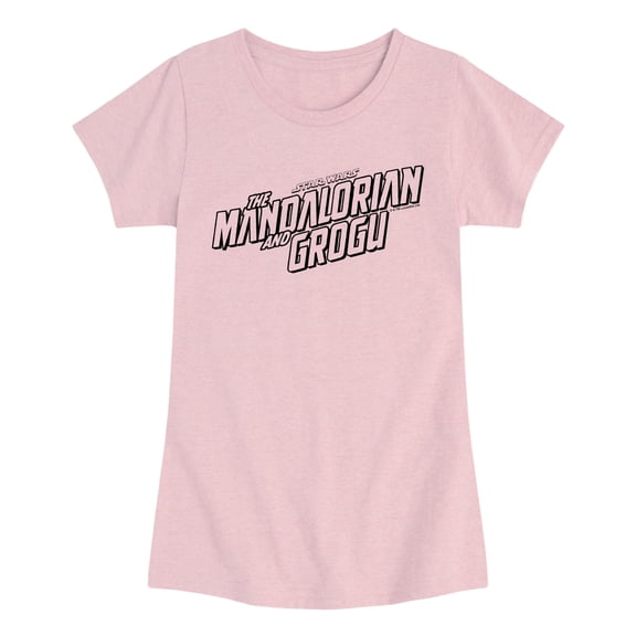 The Mandalorian And Grogu - Black Movie Logo - Youth Girls Fitted Short Sleeve T-Shirt