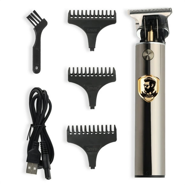 Clipper del cabello USB Recargables Adultos Afeitadora Mujeres Trimmer Groomer Acero inoxidable Portátil Portátil Peluquero Equipo de peluquero Oro seitruly CE001474-01B