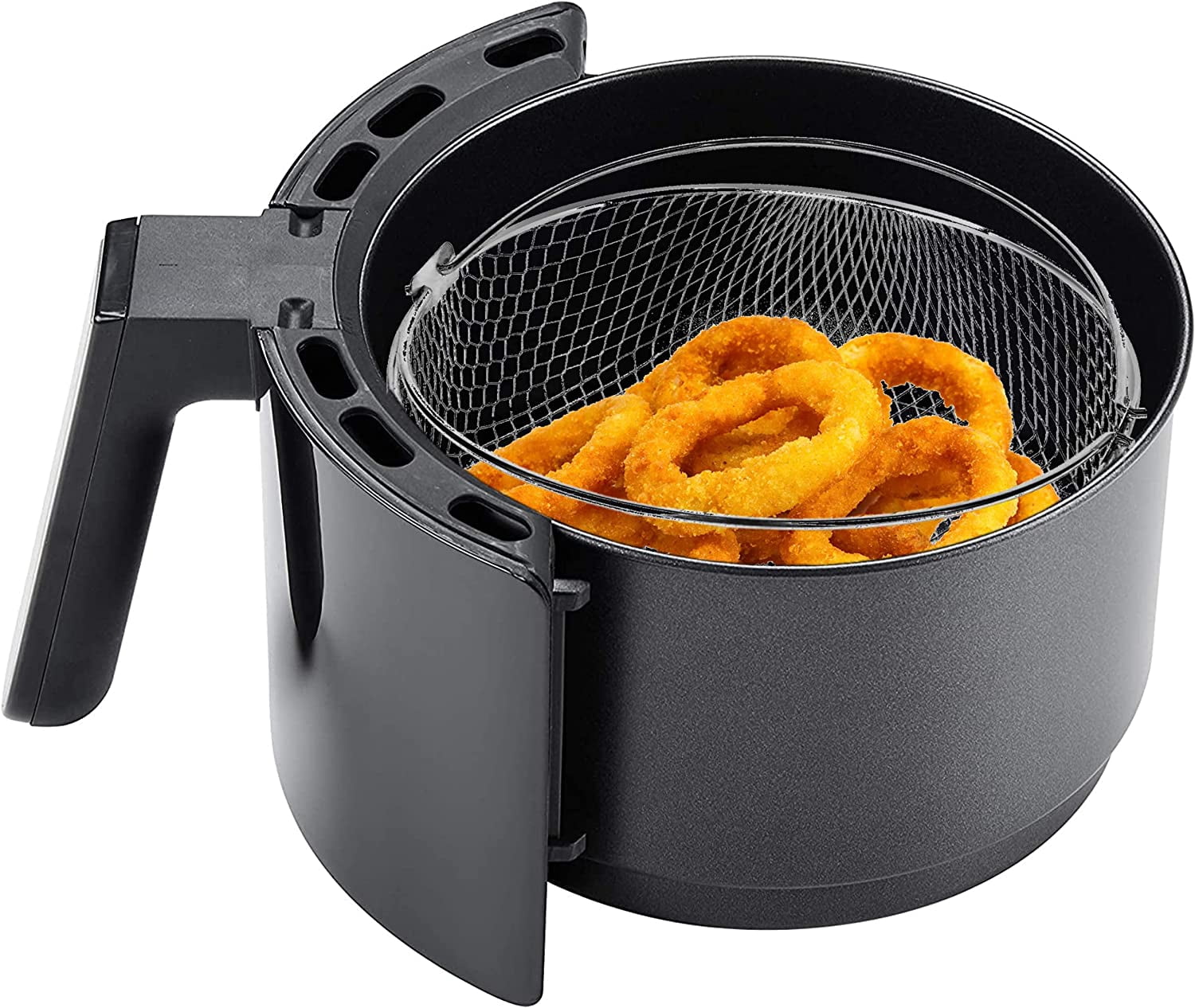 ABCISI 8 Inch Air Fryer Basket, Air Fryer Replacement Accessory for Instant Pot 6-8 QT, 304 Stainless Steel Mesh Basket with Handle for Air Fryer Oven Steamer (Round, 1 PACK)
