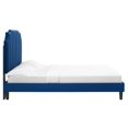 thumbnail image 4 of Platform Bed Frame, Rivet Nailhead, King, Blue Navy, Velvet, Bedroom, Modern Contemporary Boutique HB36739, 4 of 15