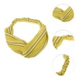 thumbnail image 2 of Unique Bargains 1 Pc Fashion Pinstripe Pattern Cross Elastic Hairband for Women White Yellow, 2 of 6