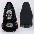 thumbnail image 5 of POLERO 2 Pieces Gothic Sugar Skull Print Car Seat Covers, Universal Fashion Breathable Front Seats Protector Car Accessoires Fits for Car,SUV Sedan,Truck, 5 of 7