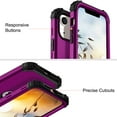 thumbnail image 4 of Dteck Case for Apple iPhone 13 mini 5.4-inch,Shockproof Rubber Case 3-Layer Protection Armor Hybrid Hard Phone Back Cover for iPhone 13 mini,Purple, 4 of 6