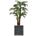 thumbnail image 1 of 72" Tall Palm Tree Artificial Decorative Indoor/ Outdoor Faux with Burlap Kit and Fiberstone Planter By Minx NY, 1 of 4