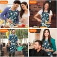 thumbnail image 4 of Pioneer Flower Floral Print Pattern Apron-Garden Aprons for Women with Pockets-Cotton Linen Waterproof Kitchen Cooking Gardening Aprons Adjustable for Kitchen,Cooking,BBQ and Salon 33x27 Inch, 4 of 7