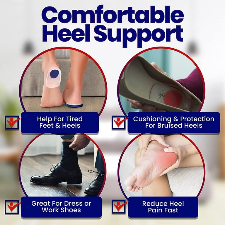 Gel Heel Cups Plantar Fasciitis Inserts Silicone Heel Cup Pads