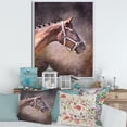 thumbnail image 2 of Designart 'Close Up Portrait Of Brown Horse' Farmhouse Framed Canvas Wall Art Print, 2 of 5