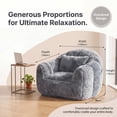 thumbnail image 2 of Homall Bean Bag Chair, Oversized Bean Bag Couch with Shredded Sponge Filler, Pumpkin Shaped Large Floor Sofa for Gaming, Reading, Relaxing in Living Room and Bedroom (Grey), 2 of 7