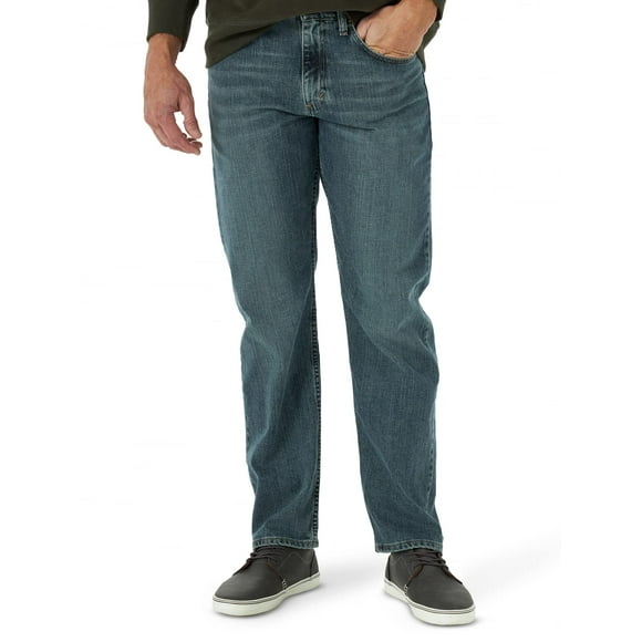 Wrangler Men's Free-to-Stretch Relaxed Fit Jean, Grey Tint, 36W x 34L