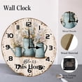 thumbnail image 4 of ZXCXRQFa Bless This Home Flower Wood Wall Clock Silent Non-Ticking Kitchen Desk Clock Battery Operated Analog Decorative Round Clocks 10 in Garden Home Decor, 4 of 7