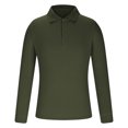 thumbnail image 5 of QATAINLAV Men's Muscle Polos Shirts Solid Casual Ribbed Knit Long Sleeve T-Shirts Slim Fit Button Lapel Golf Shirt Outdoor Sport Tops Army Green L Prime Today, 5 of 6