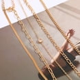 thumbnail image 3 of Cterwk Gold Ankle Bracelets for Women, 14K Gold Layered Anklets for Women Waterproof Link Anklets Set, 3 of 5