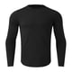 thumbnail image 5 of Camisetas deportivas Prolriy para hombre, de manga larga, ajustadas, de compresión, color liso, para primavera y verano, color negro XXXL, 5 of 6