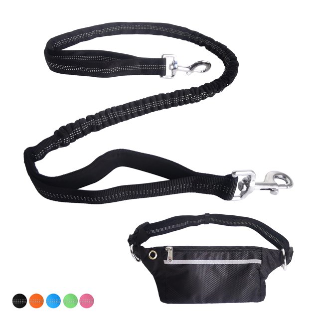 Hands Free Dog Leashes with Waist Belt Pouch for Small Medium Large