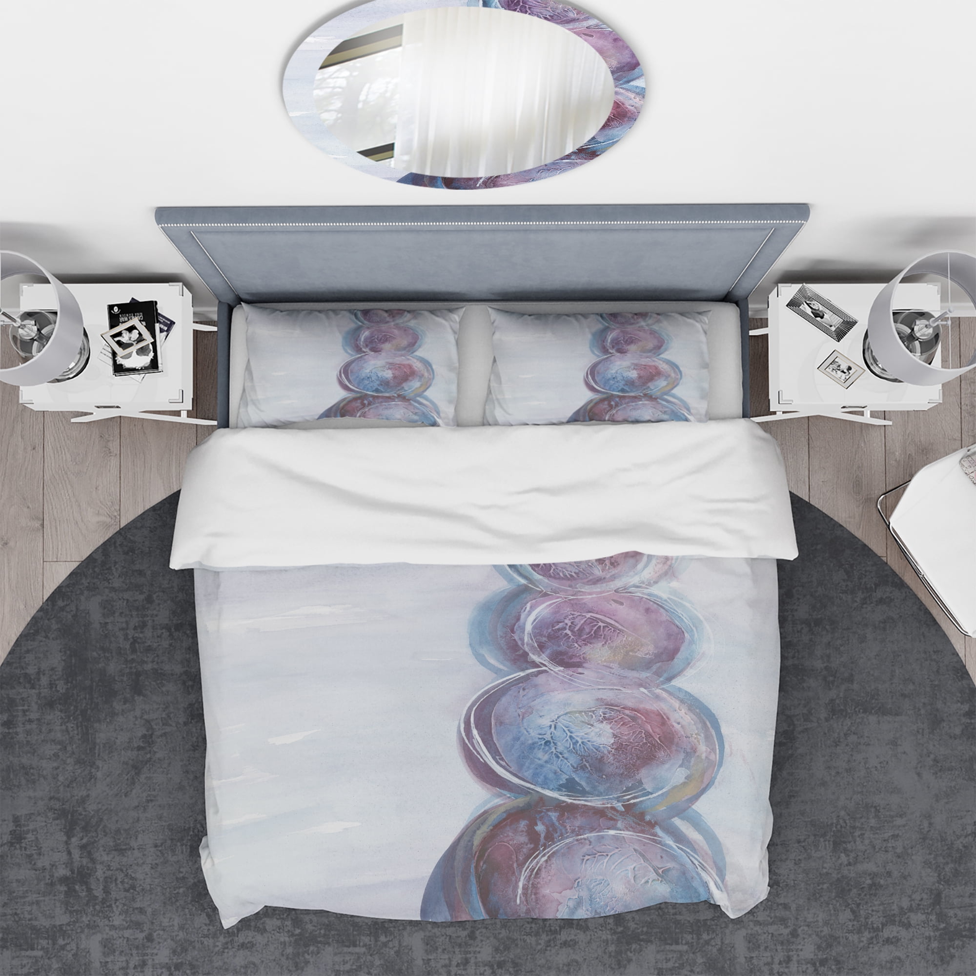 Designart 'Purple Starting Over I' Geometric Duvet Cover Set