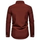 thumbnail image 4 of Blusa y camisa de manga larga con cuello vuelto para hombre, informal, con botones y retazos, de poliéster., 4 of 4
