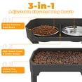 thumbnail image 3 of Adjustable Elevated Dog Bowls with Stand, 4 Height Settings, Double Stainless Steel Bowls with Raised Splash Guard, Feeding Station with Licking Tray, 3 of 10