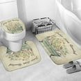 thumbnail image 3 of 4 Pcs Shower Curtain Sets with Non-Slip Rugs, Spring Flower Shower Curtain Vibrant Bathroom Decor Sets (Bath Mat,U Shape and Toilet Lid Cover Mat) and 12 Hooks, 3 of 7