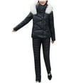 thumbnail image 3 of PXLKNZH Womens Snow Suit 2 Piece Outfits Thick Snowsuit Fashion Winter Warm Outdoor Ski Suits Sports Snowboarding Puffer SetBlack,XXL, 3 of 6