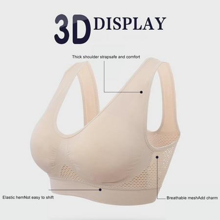 

Fusipu Vest Bra with Chest Pad Wire Free Solid Color Women Seamless Sports Bra for Gym