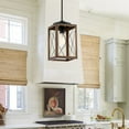 thumbnail image 2 of 1-Light Cage Mini Pendant Light with Matte Black and Barnwood Accents, 2 of 8