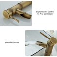 thumbnail image 5 of Grifo mezclador para lavabo con diseño de bambú biónico, material de cobre de primera calidad que garantiza durabilidad y longevidad, fácil instalación para fregadero de baño o cocina, resistente a, 5 of 5