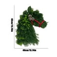 thumbnail image 3 of Suncoda Christmas Wreath, Horse Christmas Wreath Artificial Branch Leaf Wreath Front Door Wreath Wall Door Hanging Christmas Wreath Home Outdoor Garden, Christmas Ornament, 3 of 3