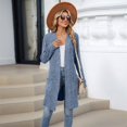 thumbnail image 4 of Women'S Fall Fashion Light-Weight Soft Knit Cardigan Long Sleeve Open Front Coat with Pockets Colorful Blue L, 4 of 9