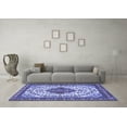 thumbnail image 3 of Ahgly Company Machine Washable Indoor Rectangle Medallion Blue Traditional Area Rugs, 2' x 3', 3 of 4