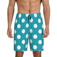 thumbnail image 3 of Lsque Sky Blue And White Polka Dot Mens Sleep Pajama Shorts,Short Pajama Pants, Cotton Ultra-Soft Knit-X-Large, 3 of 9