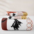 thumbnail image 5 of jejeloiu Western Cowboy Patchwork Pattern Quilt King Kids,Retro Boho Farmhouse Print King Coverlet Set,3-Piece, 5 of 7