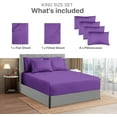 thumbnail image 3 of CGK Linens 6-Piece Extra Deep Pocket Sheet Set With Extra Matching Pillowcases - Queen Size Bed Sheets Fits 18"-24" Mattresses, Purple, 3 of 7