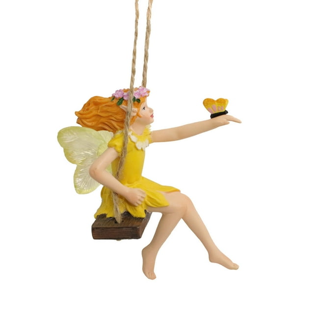 Sculptures et Statues de Classification de Produits - Balançoire de Jardin Extérieure en Résine pour Décoration de Patio, Figurine de Fée Mignonne pour Cour - Ornement de Jardin en Résine