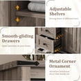 thumbnail image 5 of Dresser for Bedroom with 5 Drawers, 48" Tall Chest of Drawers, Wooden Closet Dresser with Storage Cabinet, Grey Farmhouse Dresser Organizer with Handles for Living Room, Hallway, Entryway, 5 of 7