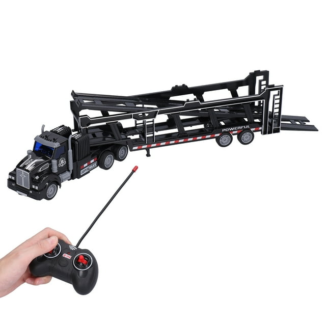 Modelo de camión de remolque con Control remoto inalámbrico, juguete modelo de vehículo para niños y bebés de 4 canales