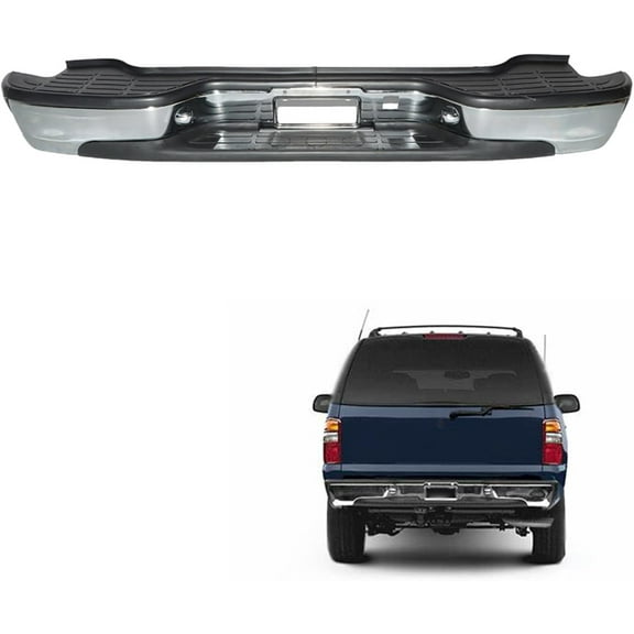 SEBLAFF Rear Bumper Cover Replacement for 2000-2006 Tahoe Suburban Yukon 15008432 15008433 15082619 GM1196101 GM1197101