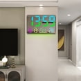 thumbnail image 3 of Labymos RGB Wall-Mounted LED Digital Clock with Ambient Light, Large Display, Adjustable Brightness, Temperature & Date Function, Silent Operation for Home & Office (Black), 3 of 7