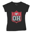 thumbnail image 5 of Ohio Shield Women's V-Neck T-shirt Football Fan Game Day Tailgate Midwest Underdog, 5 of 7