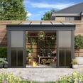thumbnail image 2 of Erinnyees 10' x 12' Wall Mounted Sunroom Gazebo,All-Season Patio Gazebo Sunroom with Side Door,Outdoor Permanent Sunroom,Grey, 2 of 7