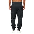 thumbnail image 2 of Mens Fleece Cargo Sweatpants, Relaxed Fit Casual Joggers, 2 of 5