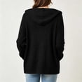 thumbnail image 5 of Cekizud Hoodies for Women Button Down Ribbed Knit Drawstring Hood Long Sleeve Cardigans with Pockets, Sizes S-2XL, 5 of 8