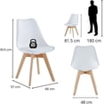 thumbnail image 3 of Set de 4 Sillas Esquivel FRATELLO MUEBLES de comedor u oficina color Blanco, 3 of 9