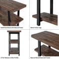 thumbnail image 4 of Alaterre Furniture Pomona 48" Solid Pine Wood Media Console Table with Metal Legs, Rustic Industrial, 4 of 15